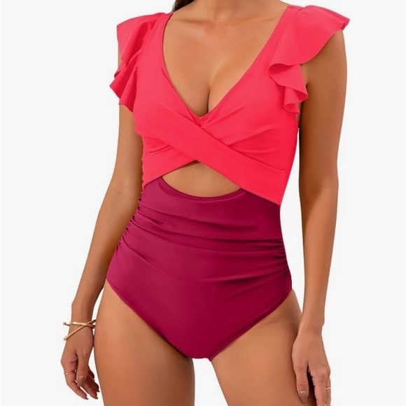 Other - One piece, two color swimsuit summer beach resort wear